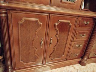 Mueble de salón madera y cristal