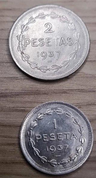 Moneda Gobierno Euskadi 1 y 2 Pesetas