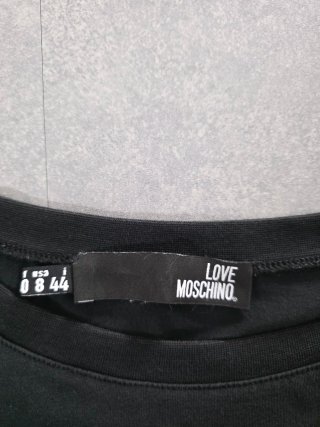 T-shirt Love Moschino cuore e uccello ricamato M