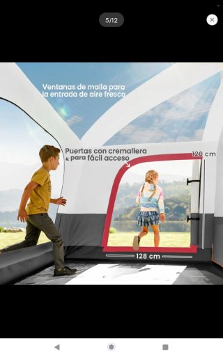 Tienda campaña para 4 personas con 2 habitaciones