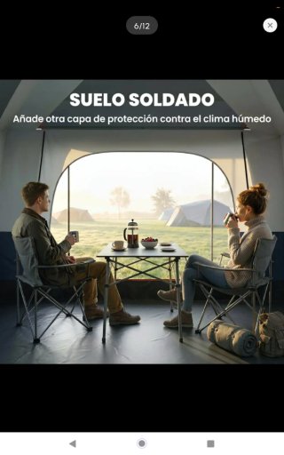 Tienda campaña para 4 personas con 2 habitaciones