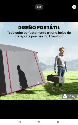 Tienda campaña para 4 personas con 2 habitaciones