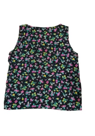 Top SPIGA Smanicato Fiori Nero Multicolore