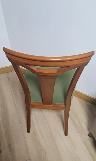 4 Sillas Comedor Madera y Tela