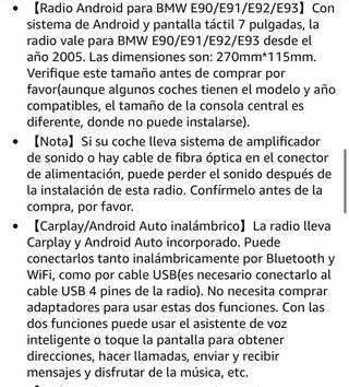 Pantalla CarPlay para BMW serie 3