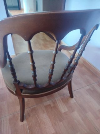 Silla vintage madera y terciopelo