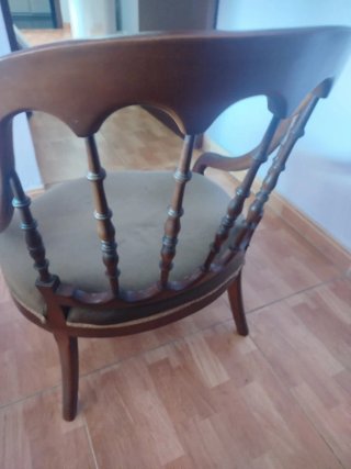 Silla vintage madera y terciopelo