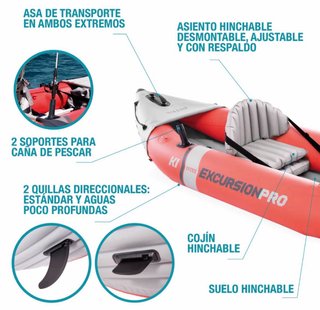 Kayak inflable Intex Excursion Pro  rojo sin abrir