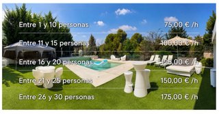Alquiler jardin y piscina
