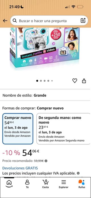 Cámara Instantánea Photo Creator 3 en 1