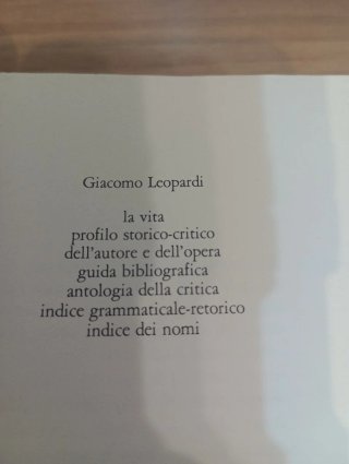 Giacomo Leopardi 'Operette morali' Garzanti