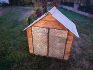 Casa de Madera Para Perro (¡con Manta e Eléctrica!