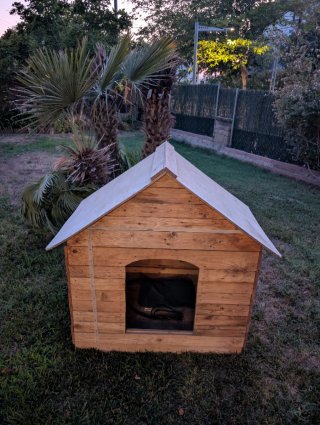 Casa de Madera Para Perro (¡con Manta e Eléctrica!
