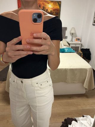 Body negro Zara Talla M escote Bardot