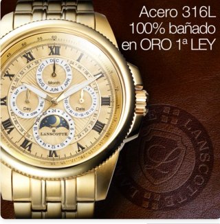 Reloj bañado en oro Lanscotte. Modelo The Original