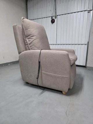 Sillón levanta personas tela beige/gris