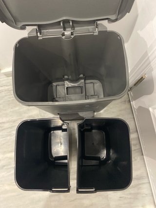 Cubo basura pedal reciclaje gris