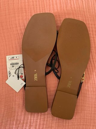 Sandalias Zara Talla 40 Cadena Dorada