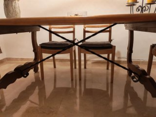 Mesa de comedor de madera rústica de 2*1 metro