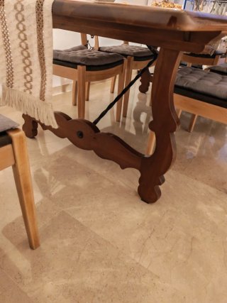 Mesa de comedor de madera rústica de 2*1 metro
