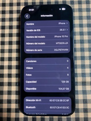 iPhone 15 Pro Azul 100% Batería