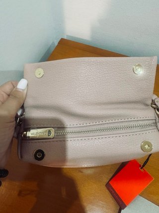 Borsa a spalla Valentino rosa e dorata