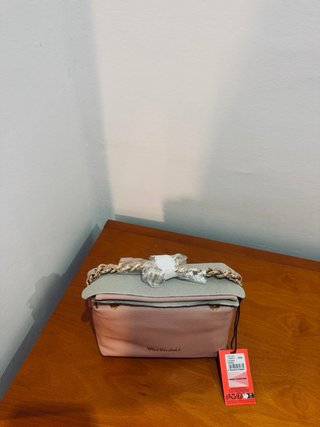 Borsa a spalla Valentino rosa e dorata