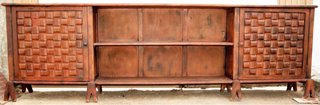 Mueble antiguo madera espejo y 4 sillas