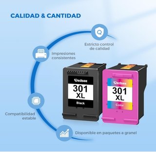 Cartucce d'inchiostro 301 XL per HP Nero e Colore