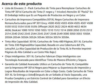 Cartucce d'inchiostro 301 XL per HP Nero e Colore