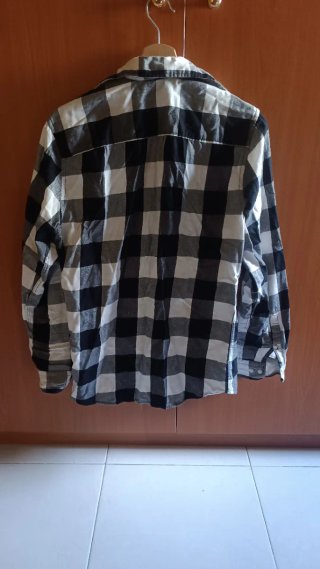 Camisa cuadros Jack & Jones blanca y negra