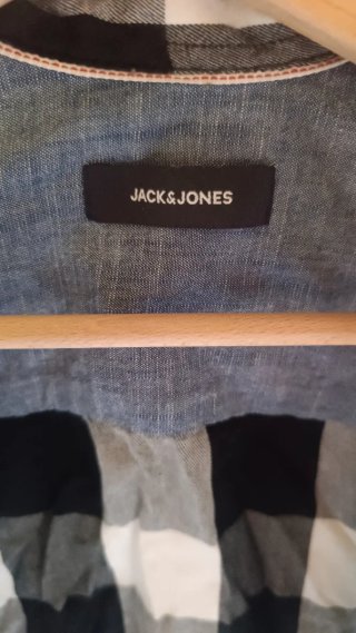 Camisa cuadros Jack & Jones blanca y negra