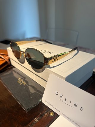 Gafas de sol Celine Triomphe Doradas y Verdes UVA