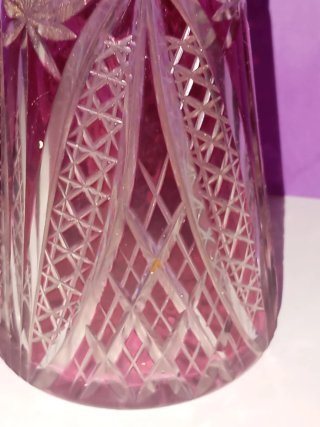 Cristal Bohemia Rojo Tallado