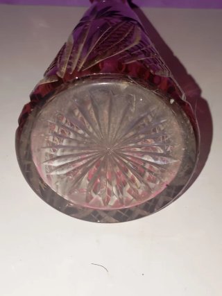 Cristal Bohemia Rojo Tallado