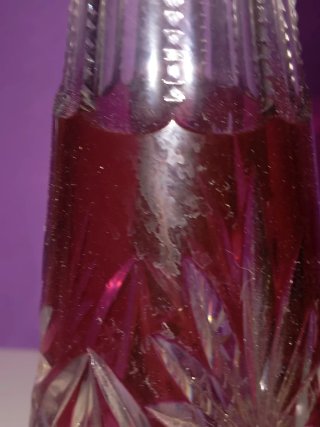 Cristal Bohemia Rojo Tallado