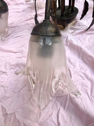 Lámpara colgante metal y cristal