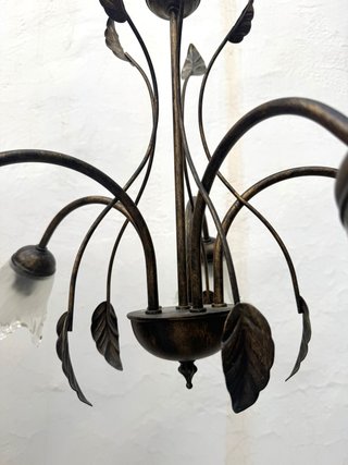 Lámpara colgante metal y cristal