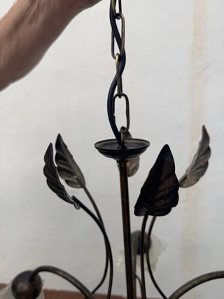Lámpara colgante metal y cristal