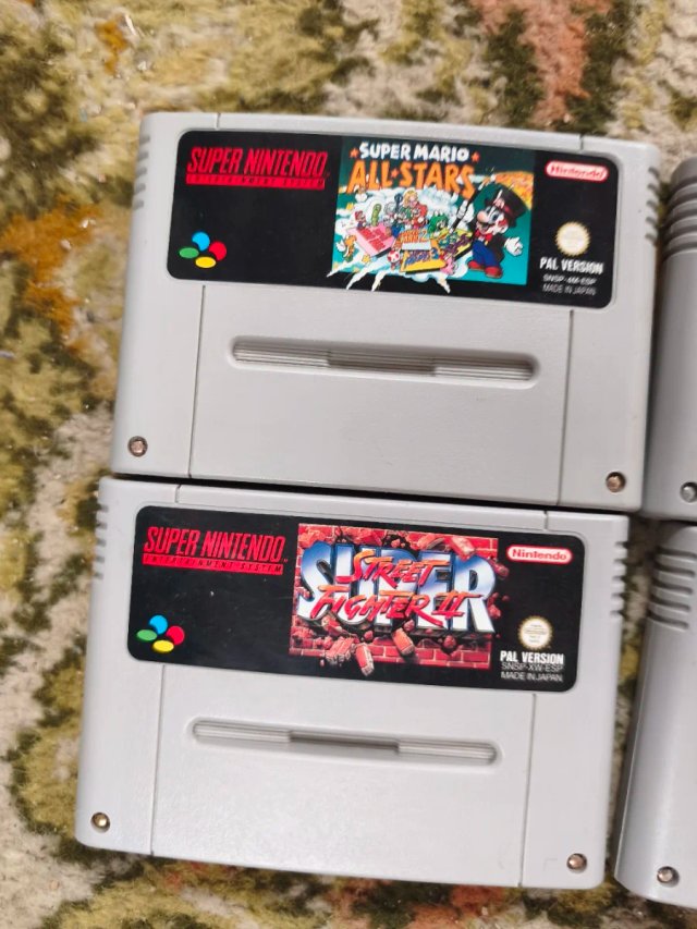 Lote completo Consola Super Nintendo con 4 juegos