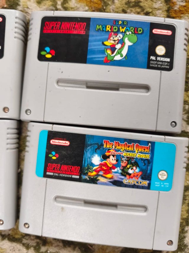 Lote completo Consola Super Nintendo con 4 juegos