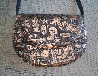 Bolso bandolera vintage con motivo egipcio dorado