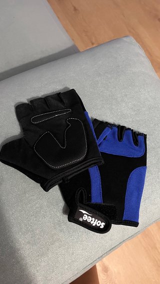 Guantes de Gimnasio Softee Negros y Azules