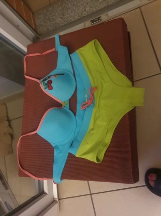 Bikini Pompea coppe imbottite azzurro tg 3