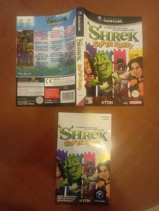 🇪🇦🇮🇹🇵🇹Manual y carátula Shrek Party  Gamecub