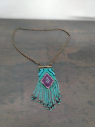 Collar Cuentas Turquesa Diseño Étnico