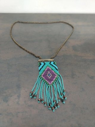 Collar Cuentas Turquesa Diseño Étnico
