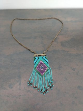 Collar Cuentas Turquesa Diseño Étnico