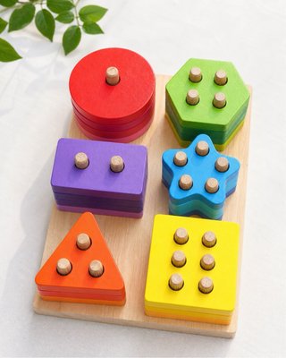 Juego Montessori Madera Encajar Formas