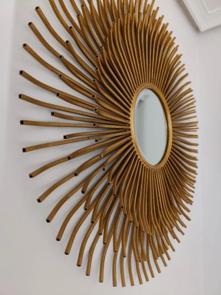 Espejo Sol Decorativo Dorado Metal